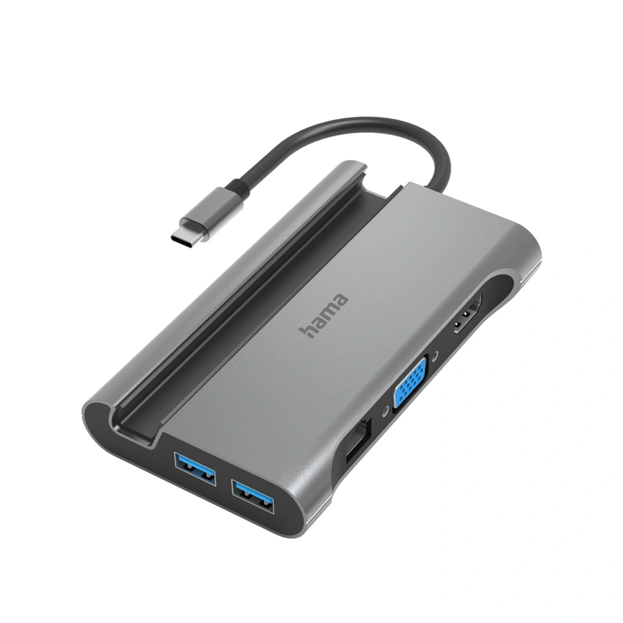 Hama USB-C hub, Connect2Mobile, multiport LAN/Ethernet, 7 portov