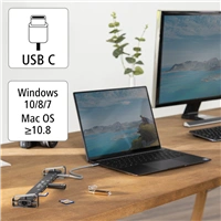 Hama USB-C dokovacia stanica Connect2Office Basic,  9 pripojení, odnímateľné nožičky