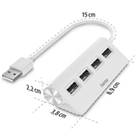 Hama USB hub, 4 porty, USB 2.0, 480 Mbit/s, biely