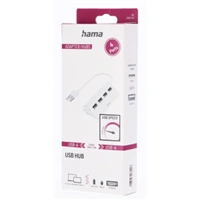 Hama USB hub, 4 porty, USB 2.0, 480 Mbit/s, biely