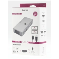 Hama KVM prepínač pre 2 PC na 1 monitor, 3xUSB, 1xHDMI, vrátane káblov