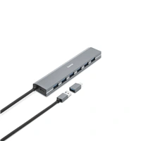 Hama USB-Hub, 7 portov, USB 3.2, 5 Gbit/s, USB-C adaptér, sieťový zdroj