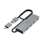Hama USB-Hub, 4 porty, USB 3.2, 5 Gbit/s, USB-C adaptér, sieťový zdroj