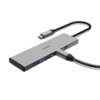 Hama USB-C Hub, 4 porty, USB 3.2, 10 Gbit/s, PD 100 W, hliníkový