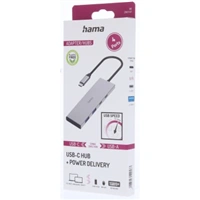 Hama USB-C Hub, 4 porty, USB 3.2, 10 Gbit/s, PD 100 W, hliníkový