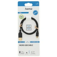 Hama micro USB 2.0 kábel Flexi-Slim 0,75 m, čierny