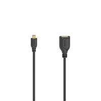 Hama redukcia micro USB na USB-A (OTG), Flexi-Slim, obojstranný konektor, 15 cm, čierna