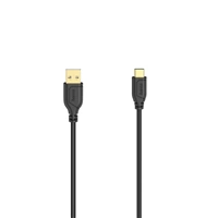 Hama USB-C 2.0 kábel typ A-C 0,75 m, Flexi-Slim, čierny