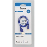 Hama USB-C 2.0 kábel typ A-C 0,75 m, Flexi-Slim, modrý