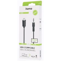 Hama audio adaptérový kábel USB-C na jack 3,5 mm, aktívny, 0,75 m