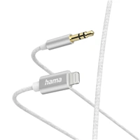 Hama MFI audio adaptérový kábel Lightining na jack 3,5 mm pre Apple, 1 m, aktívny, alu