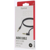 Aux Cable, 3.5 mm Jack - 3.5 mm Jack, 90Â° Angled Plug, 1.0 m, black
