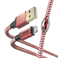 Hama MFi USB kábel Reflective pre Apple, USB-A Lightning 1,5 m, červený