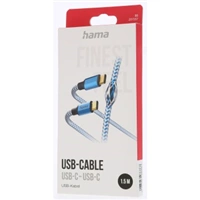 Hama kábel Reflective USB-C 2.0 typ C-C 1,5 m, modrý