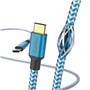 Hama kábel Reflective USB-C 2.0 typ C-C 1,5 m, modrý