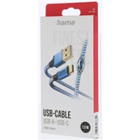 Hama kábel Reflective USB-C 2.0 typ A-C 1,5 m, modrý