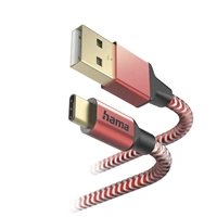 Hama kábel Reflective USB-C 2.0 typ A-C 1,5 m, červená