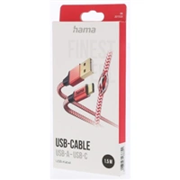 Hama kábel Reflective USB-C 2.0 typ A-C 1,5 m, červená