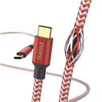 Hama kábel Reflective USB-C 2.0 typ C-C 1,5 m, červený