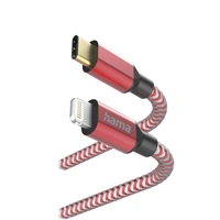 Hama MFi USB-C Lightning kábel Reflective pro Apple, 1,5 m, červený