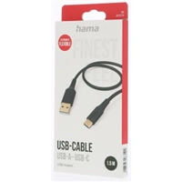 Hama kábel USB-C 2.0 typ A-C 1,5 m Flexible, silikónový, čierny