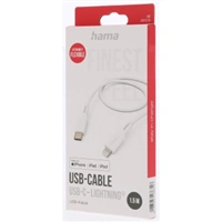 Hama MFi USB-C Lightning kábel pre Apple, 1,5 m Flexible,silikónový, biely