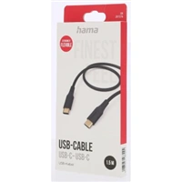 Hama kábel USB-C 2.0 typ C-C 1,5 m Flexible, silikónový, čierny