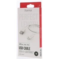 Hama MFi USB kábel pre Apple, USB-A Lightning 1 m, biely