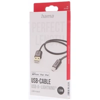 Hama MFi USB kábel pre Apple, USB-A Lightning 1,5 m, čierny