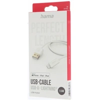 Hama MFi USB kábel pre Apple, USB-A Lightning 1,5 m, biely