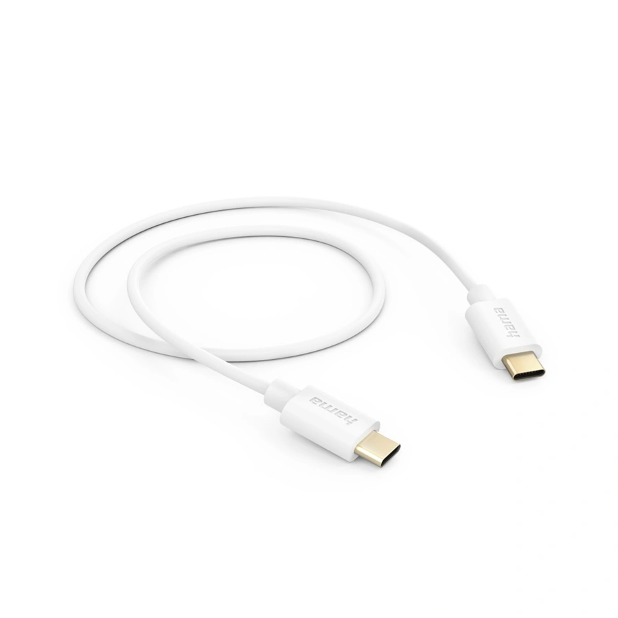 Hama kábel USB-C 2.0 typ C-C 1 m, biely