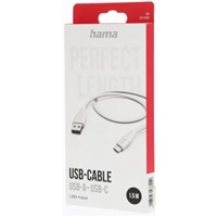 Hama kábel USB-C 2.0 typ A-C 1,5 m, biely
