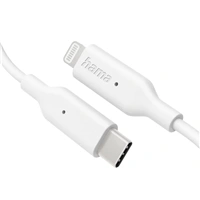 Hama MFi USB-C Lightning kábel pre Apple, 1 m, biely