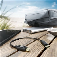 Hama kábel USB-C 2.0 typ C-C 0,2 m, opletený, čierny