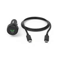 Hama set: rýchla USB nabíjačka do vozidla USB-C PD/QC 25 W + kábel USB C-C 1 m