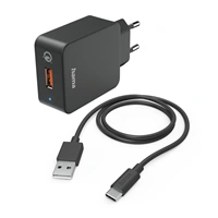 Hama set: rýchla USB nabíjačka QC 3.0 19,5 W + kábel USB A-C 1,5 m