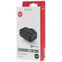 Hama rýchla sieťová USB nabíjačka 4x USB (1x QC), 33 W