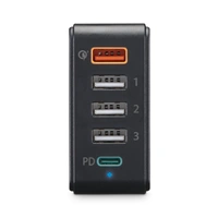 Hama rýchla stolná USB nabíjačka, 4x USB-A, 1x USB-C, PD/QC, 51 W, 1,2 m