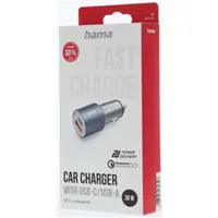 Hama rýchla USB nabíjačka do vozidla USB-C PD, USB-A QC, 38 W