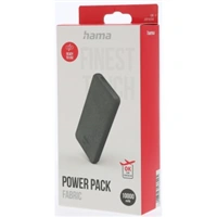 Hama Fabric 10, powerbanka, 10000 mAh, 3 A, 2 výstupy: USB-C, USB-A, textilné prevedenie, šedá