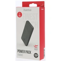 Hama Fabric 10, powerbanka, 10000 mAh, 3 A, 2 vstupy: USB-C, USB-A, textiln prevedenie, ed