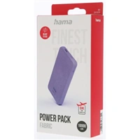 Hama Fabric 10, powerbanka, 10000 mAh, 3 A, 2 vstupy: USB-C, USB-A, textiln prevedenie, fialov