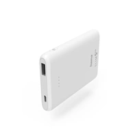 Hama SLIM 5HD, powerbanka, 5000 mAh, 1 A, výstup: USB-A, biela