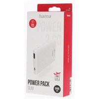 Hama SLIM 5HD, powerbanka, 5000 mAh, 1 A, výstup: USB-A, biela