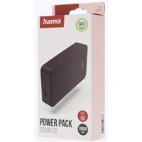 Hama Colour 20, powerbanka 20000 mAh, 3 A, výstup: USB-C, USB-A, slivková