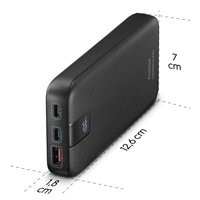 Hama PD 10 powerbanka, 10000 mAh, 3 výstupy: 2x USB-C, 1x USB-A, LED displej, PD, Qualcomm