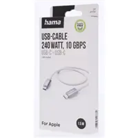 Hama USB-C 3.2 Gen2 kábel, 1,5 m, 10 Gb/s, 240 W, biely