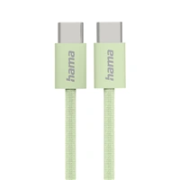 Hama USB-C 2.0 kábel Fabric, 1 m, opletený, zelený