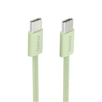 Hama USB-C 2.0 kábel Fabric, 1 m, opletený, zelený