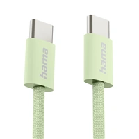 Hama USB-C 2.0 kábel Fabric, 1 m, opletený, zelený